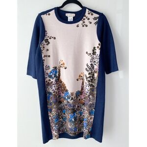 Anthropologie Paul & Joe Sister Giraffe Canopy Knit Dress S Navy‎ Novelty Wool